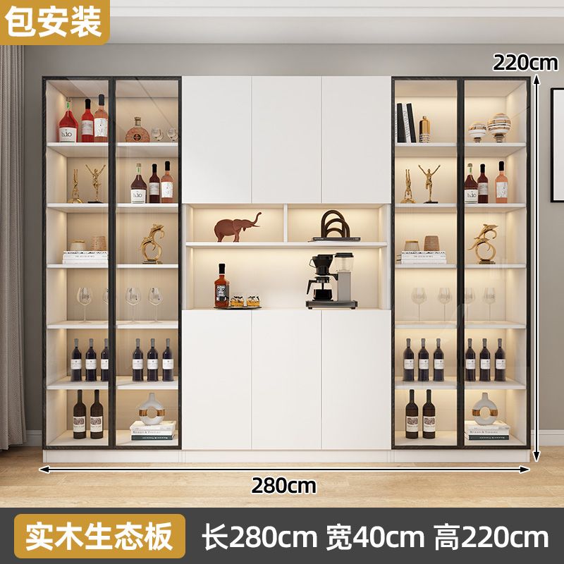 Bailixin Side Cabinet Wine Cabinet Combined Bookcase with Storage Glass Door Storage Household Heightened Living Room Study Cabinet