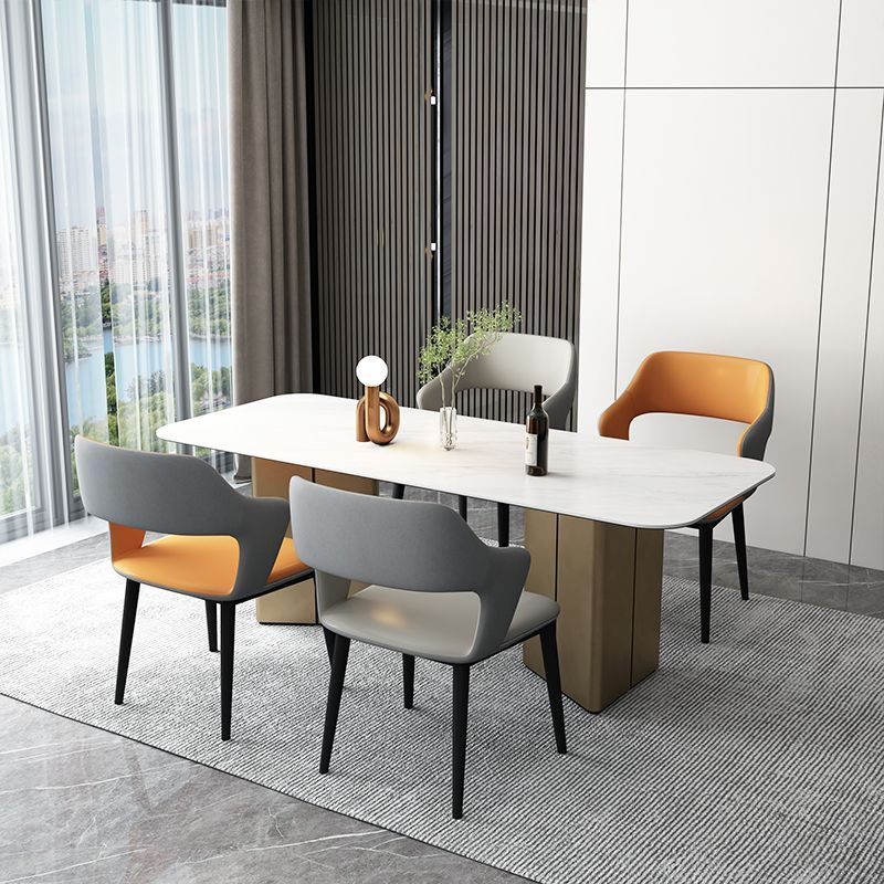 Light Luxury Dining Chair European-Style Backrest Chair Desk Office Faux Leather Computer Chair Mahjong Chair Hotel Leisure Dining Table and Chair