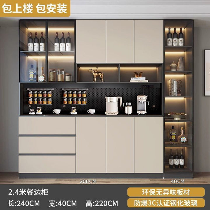 Sideboard Cabinet Wall Integrated Dining Room Storage Cabinet Light Luxury Living Room Storage Cabinet Home Tea Wine Cabinet Entrance Locker