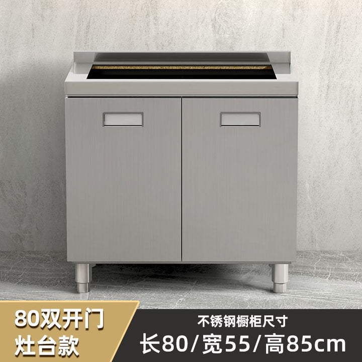 Authentic304Stainless Steel Cabinet Extra Thick Kitchen Cabinet Stainless Steel Workbench with Drawer Household Storage Cupboard