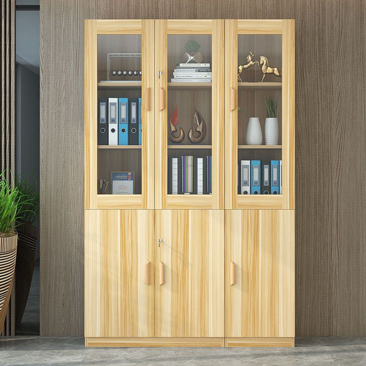 Bookcase Bookshelf Combination Simple Modern Living Room with Door Cabinet Glass Door Bookcase Economical Multifunctional Locker