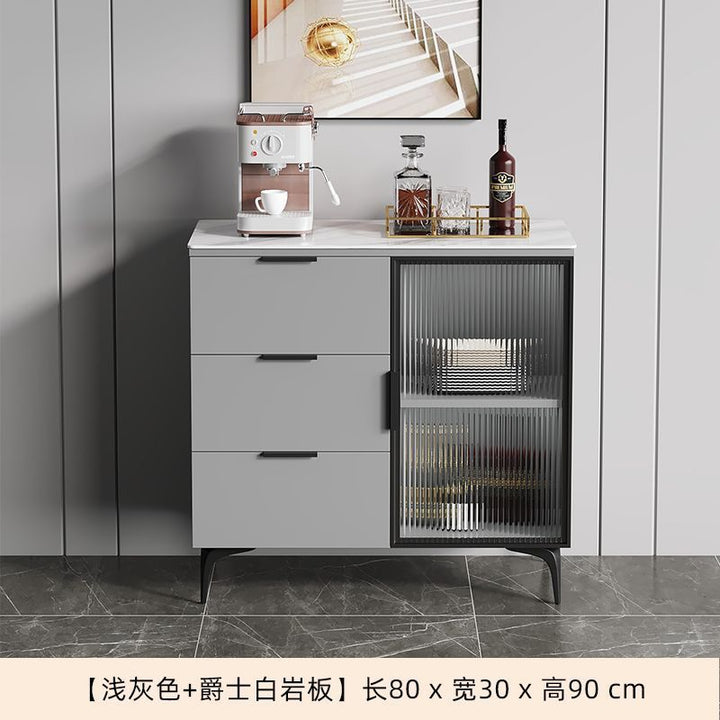 New Kitchen Sideboard Cabinet Dining Room/Living Room Wine Cabinet Modern Simple and Light Luxury Stone Plate Wall Cabinet with Drawer