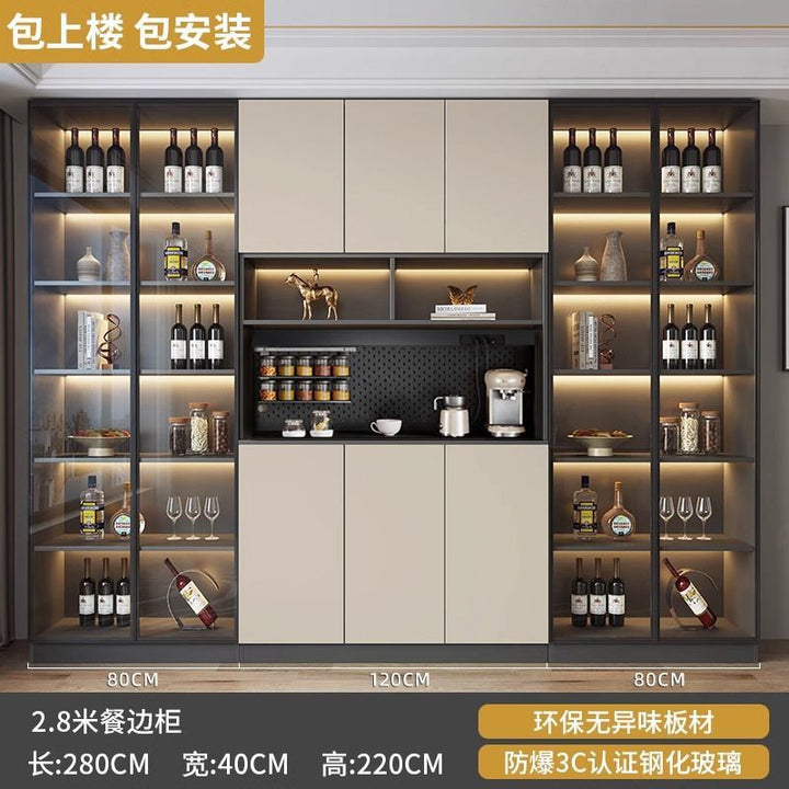 Sideboard Cabinet Wall Integrated Dining Room Storage Cabinet Light Luxury Living Room Storage Cabinet Home Tea Wine Cabinet Entrance Locker