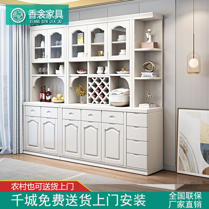 Solid Wood Wine Cabinet Sideboard Cabinet Living Room Wall Cabinet Dining Room Locker Kitchen Chinese Storage Cabinet Cupboard Storage Furniture