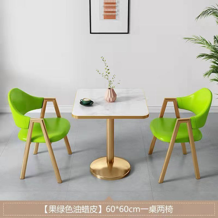 Light Luxury Dining Tables and Chairs Set Small Apartment Milk Tea Shop Coffee Shop Apartment Hotel Balcony Leisure Reception Small Square Table