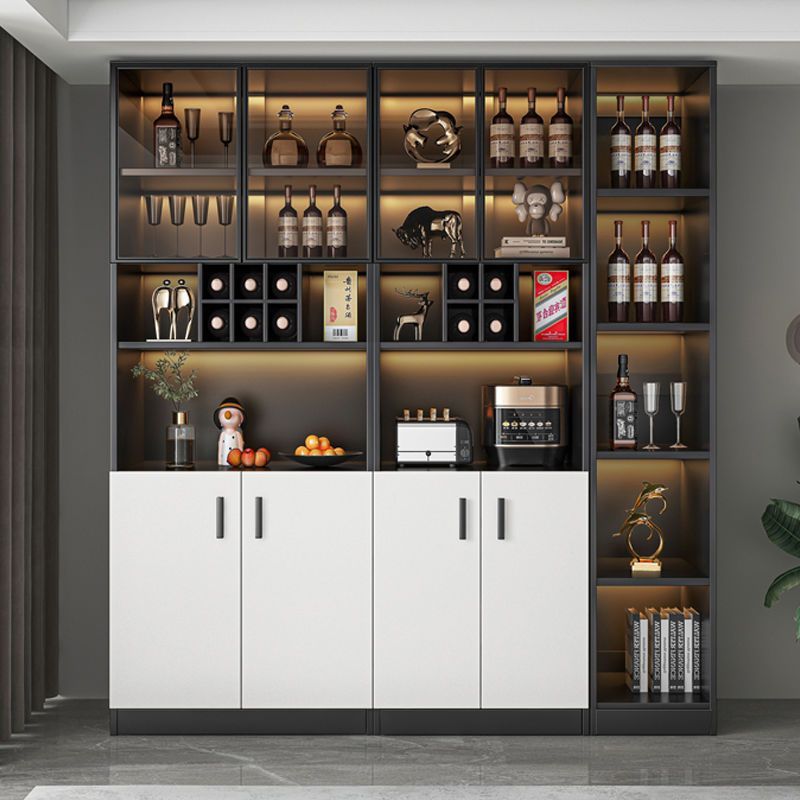 Modern Minimalist Glass Wine Cabinet Household Light Luxury Sideboard Cabinet Wall-Mounted Living Room Dining Room Tea Storage Locker