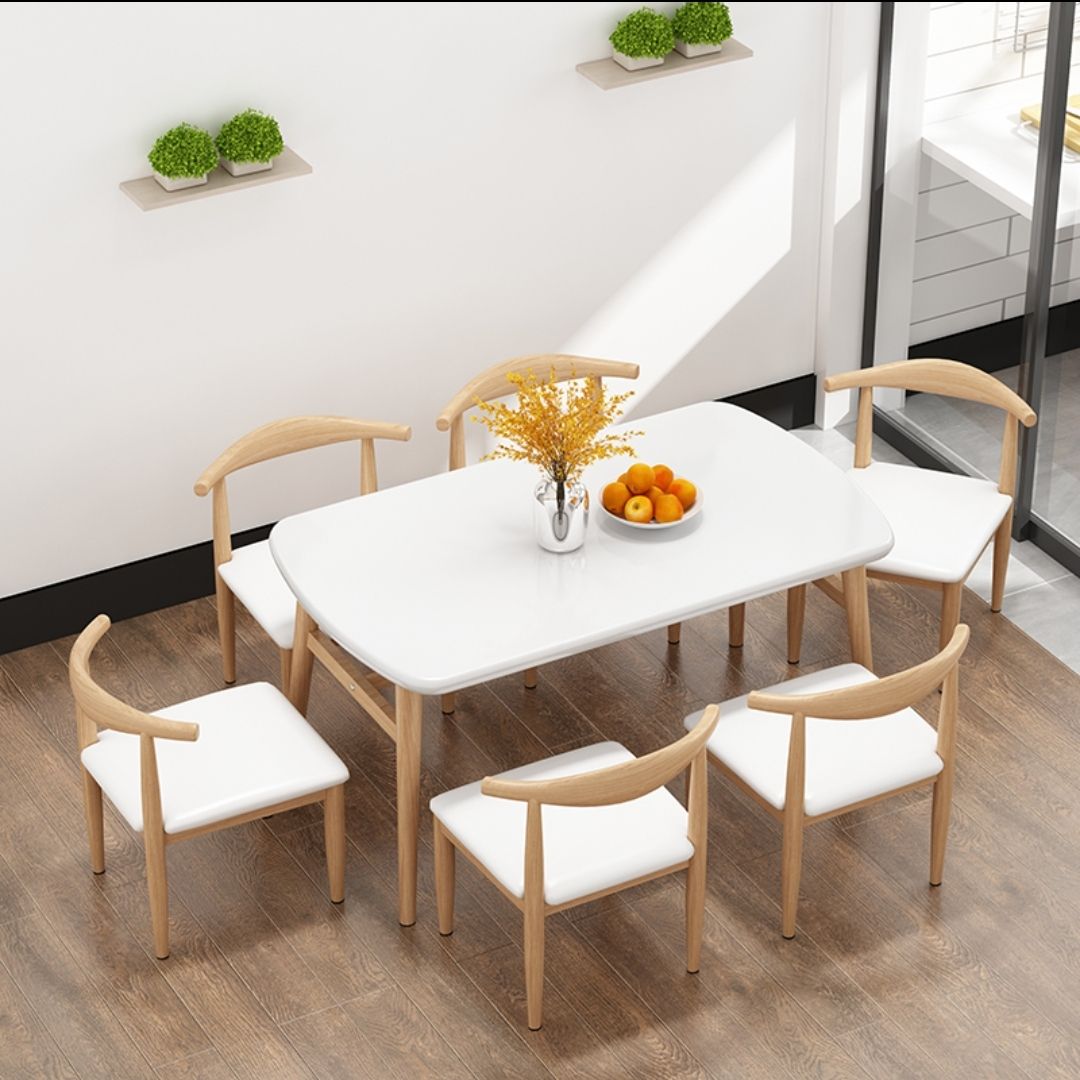 Dining Table Home Small Apartment Modern Simple Dining Tables and Chairs Set Dining Table Rectangular Table Leisure Fast Food Restaurant Table and Chair