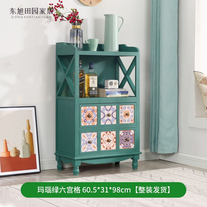 American Solid Wood Sideboard Modern Minimalist Kitchen Side Cabinet Retro Domestic Living Room Storage Cabinet Tea Cabinet