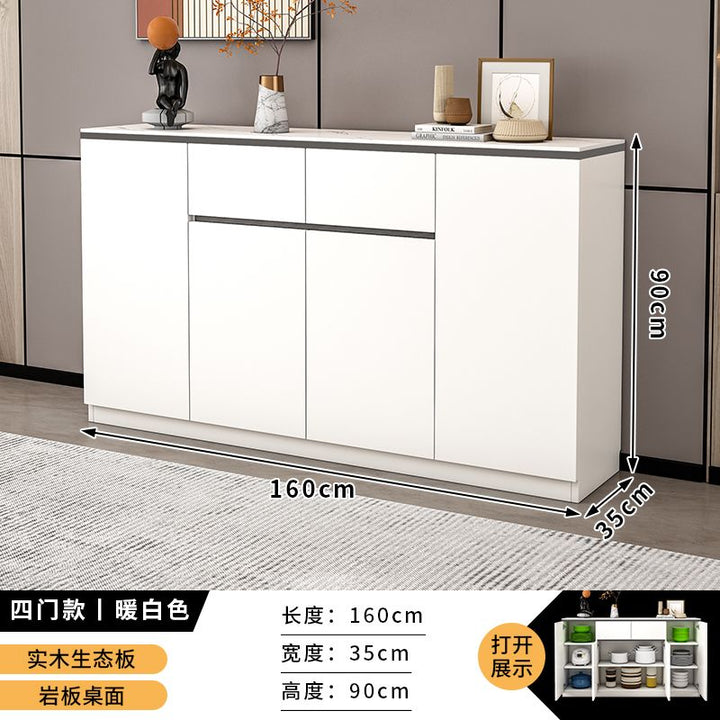 Baili Xinmu Sideboard Cabinet Modern Simple and Light Luxury Stone Plate Kitchen Cabinet Living Room Wall Cabinet Storage Cabinet