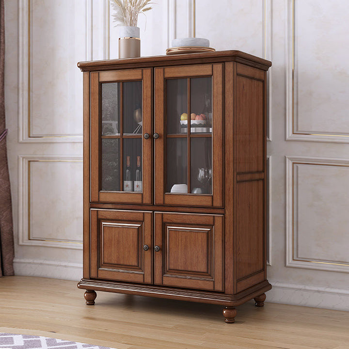 American-Style Solid Wood TV Cabinet and Tea Table Combination Living Room Furniture Suit Wine Cabinet Floor Cabinet Simple European Overall Cabinet