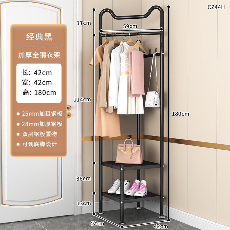 Simple Clothes Hanger Bedroom Floor Storage Multifunctional Clothes Hanger Indoor Home Clothes Rack Corner Coat Rack