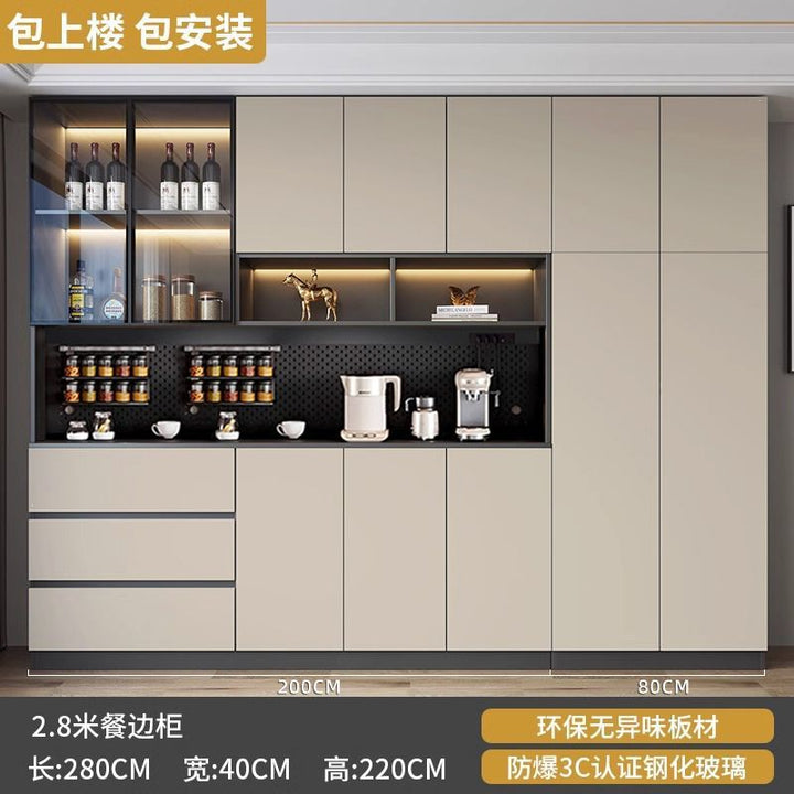 Sideboard Cabinet Wall Integrated Dining Room Storage Cabinet Light Luxury Living Room Storage Cabinet Home Tea Wine Cabinet Entrance Locker