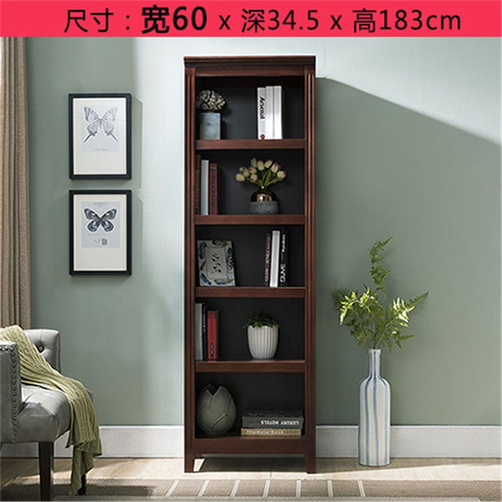 American-Style Solid Wood Bookshelf Bookcase Shelf Simple Modern Combination Simple Storage Cabinet European-Style Bookcase Living Room