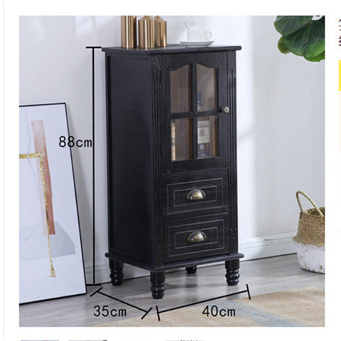 American Solid Wood Small Wine Cabinet Living Room Home Wine Cabinet Curio Cabinet Storage Wall Locker Dining Room Storage Cabinet