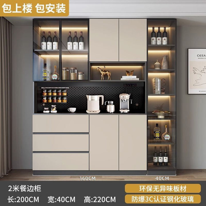 Sideboard Cabinet Wall Integrated Dining Room Storage Cabinet Light Luxury Living Room Storage Cabinet Home Tea Wine Cabinet Entrance Locker