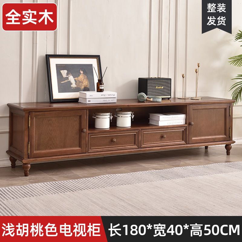 American-Style Solid Wood Small Wine Cabinet Single Door Display Cabinet Made of Glass European-Style Living Room Curio Cabinet Household Sideboard Cabinet