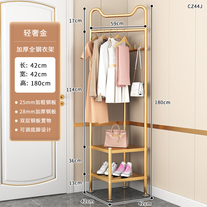 Simple Clothes Hanger Bedroom Floor Storage Multifunctional Clothes Hanger Indoor Home Clothes Rack Corner Coat Rack