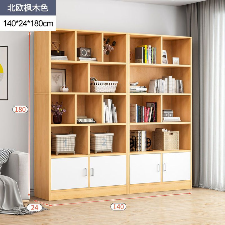 Bookcase Bookshelf Combination Student Locker with Door Bookcase Bookshelf Floor Storage Shelf Living Room Bedroom Bookcase