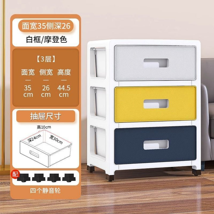 Simple Style Drawer Storage Cabinet Transparent Household Storage Cabinet Multi-Layer Organizing Cabinet Living Room Shoe Cabinet Bedroom Bedside Table