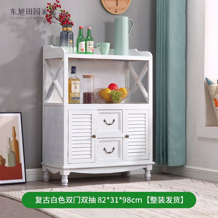 American Solid Wood Sideboard Modern Minimalist Kitchen Side Cabinet Retro Domestic Living Room Storage Cabinet Tea Cabinet