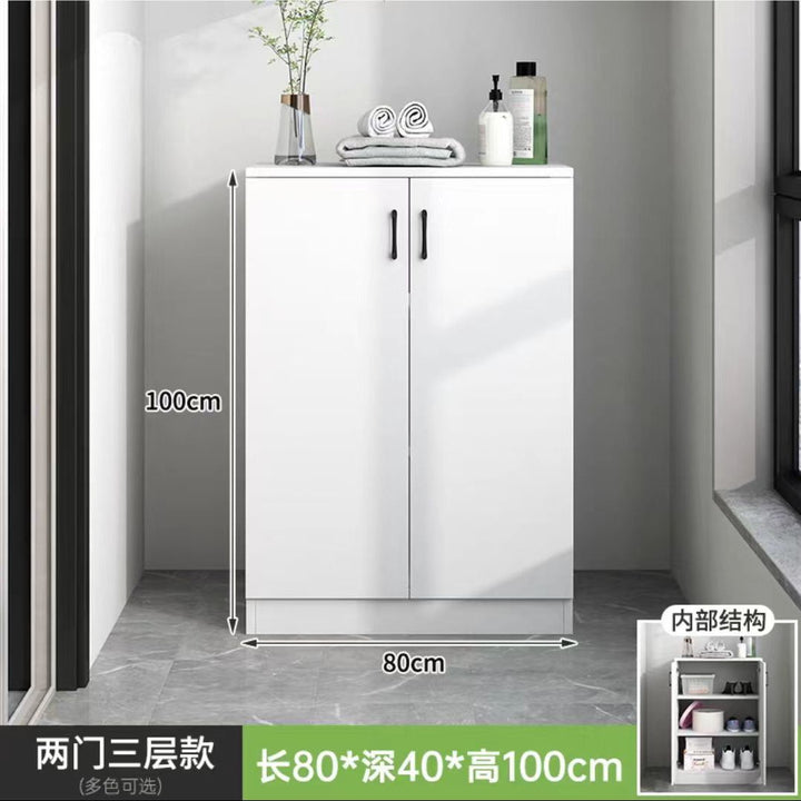 Balcony Floor Cabinet Locker Home Large Capacity Storage Cabinet Sundries Shoe Cabinet Sun Protection Windows and Cabinets Low Cabinet