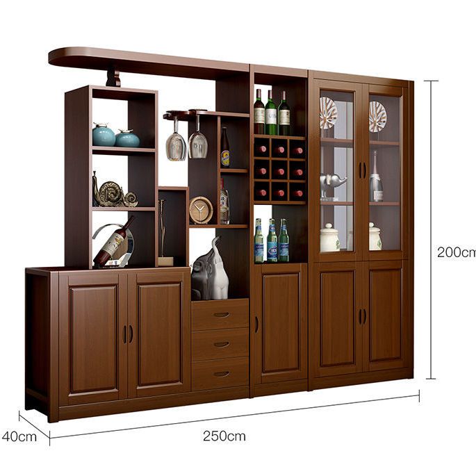 Solid Wood Wine Cabinet Living Room Partition Modern Minimalist Screen Double-Sided Shoe Cabinet Dining Room Wine Cabinet Porch Cabinet Entrance Entrance Cabinet