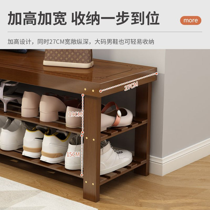 Bedroom Shoe Changing Stool Simple Multi-Layer Shoe Rack Wooden Shoe Rack Shoe Cabinet Dustproof New Door Stool